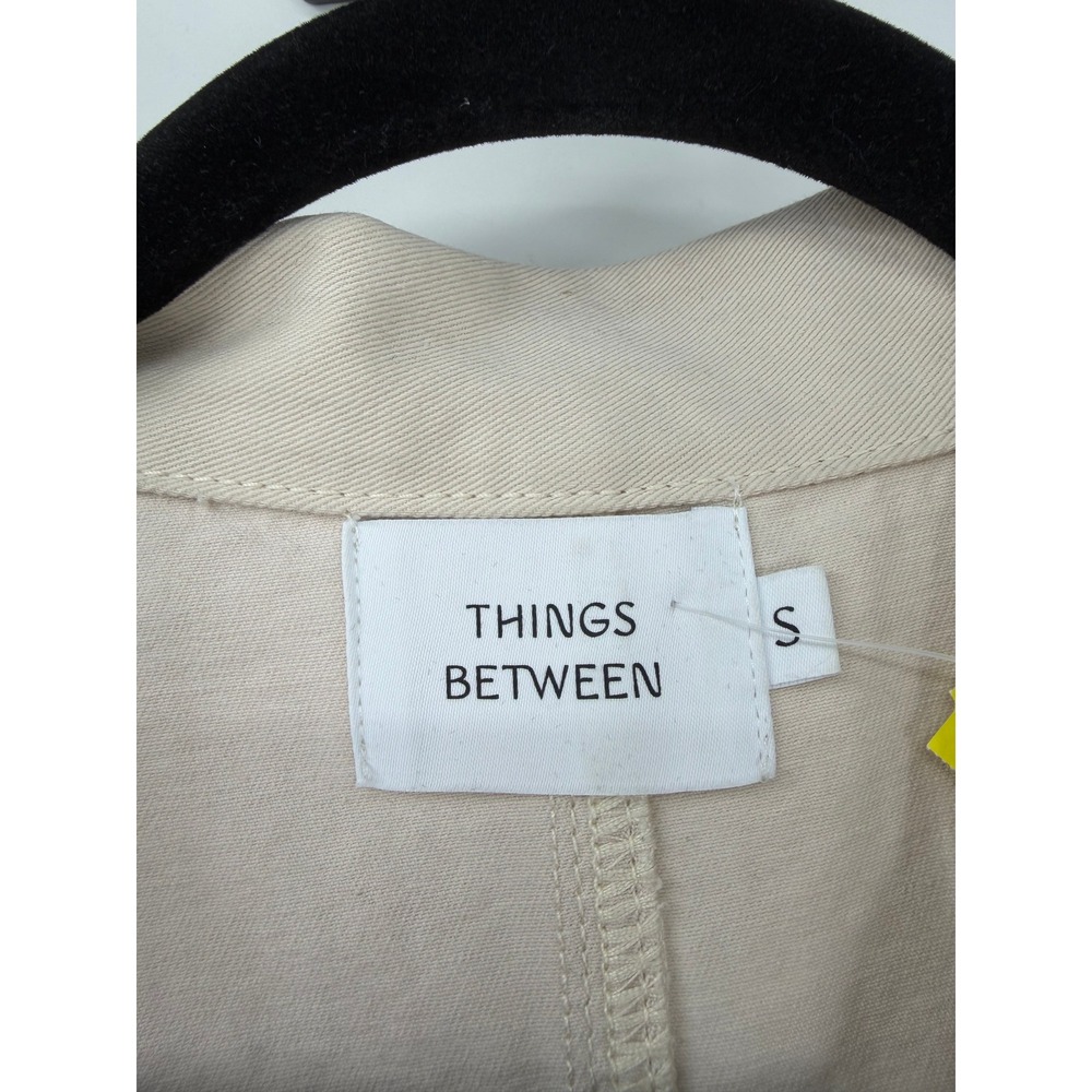 Things Between Beige Short Sleeve Utility Boiler Suit Jumpsuit TBR222 Small